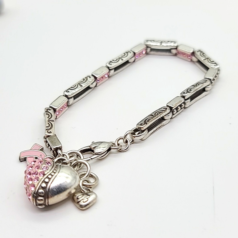 $64 Brighton "LA VIE EN ROSE" Pink Crystal Heart Bracelet from Power of Pink!